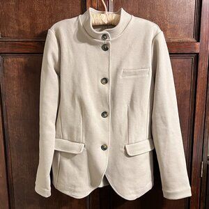 BANANA REPUBLIC WASHABLE COTTON BLEND BLAZER MEDIUM LIGHT BEIGE